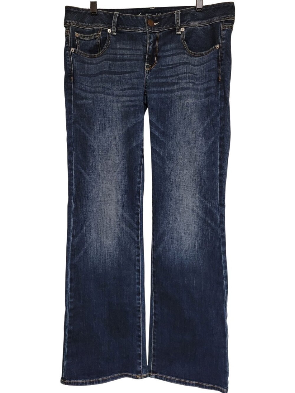 American Eagle Slim Bootcut Jeans Womens Size 12 Dark Wash Measures 36x32